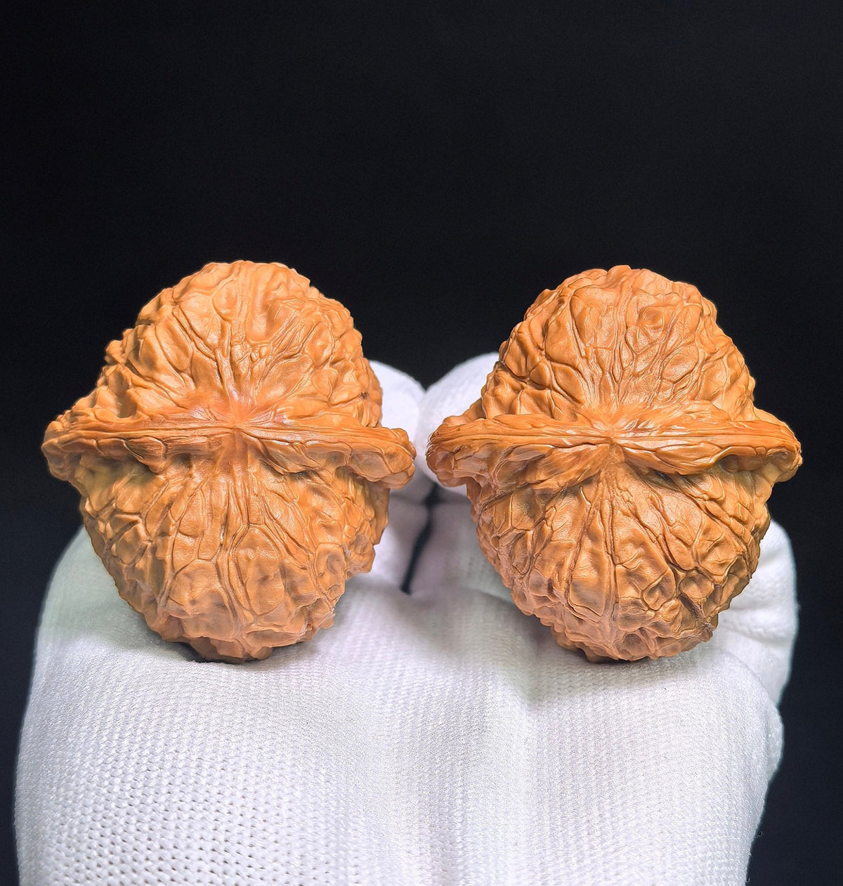 "Pumpkin Dun" Nanguadun NDG-CWB2E Wenwan Walnuts Collector Pair | 46.0mm x 50.0mm | Stock ID: NDG-CWB2E - ThePatinaProject