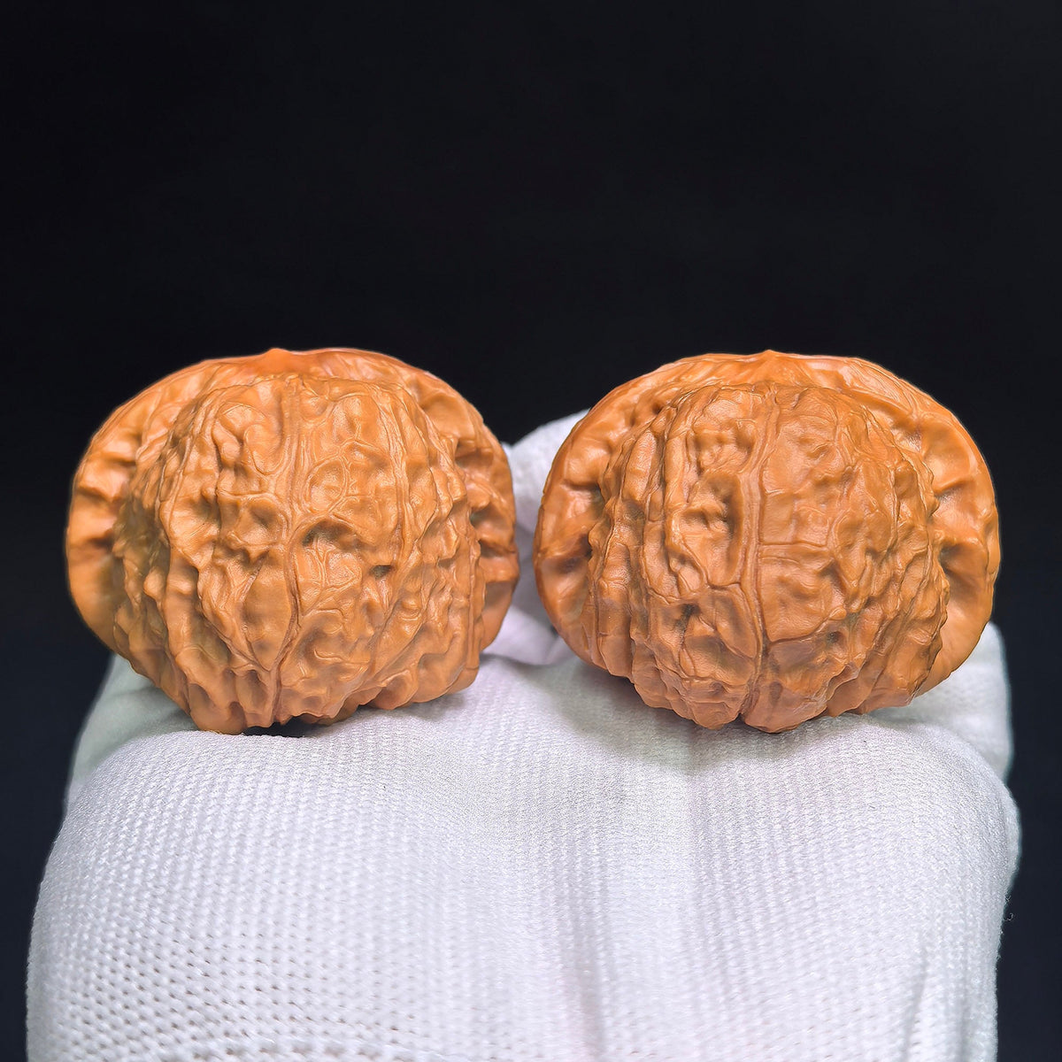 "Pumpkin Dun" Nanguadun NDG-CWB2E Wenwan Walnuts Collector Pair | 46.0mm x 50.0mm | Stock ID: NDG-CWB2E - ThePatinaProject