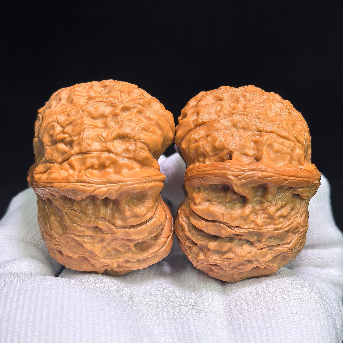 "Pumpkin Dun" Nanguadun NDG-CWB2E Wenwan Walnuts Collector Pair | 46.0mm x 50.0mm | Stock ID: NDG-CWB2E - ThePatinaProject