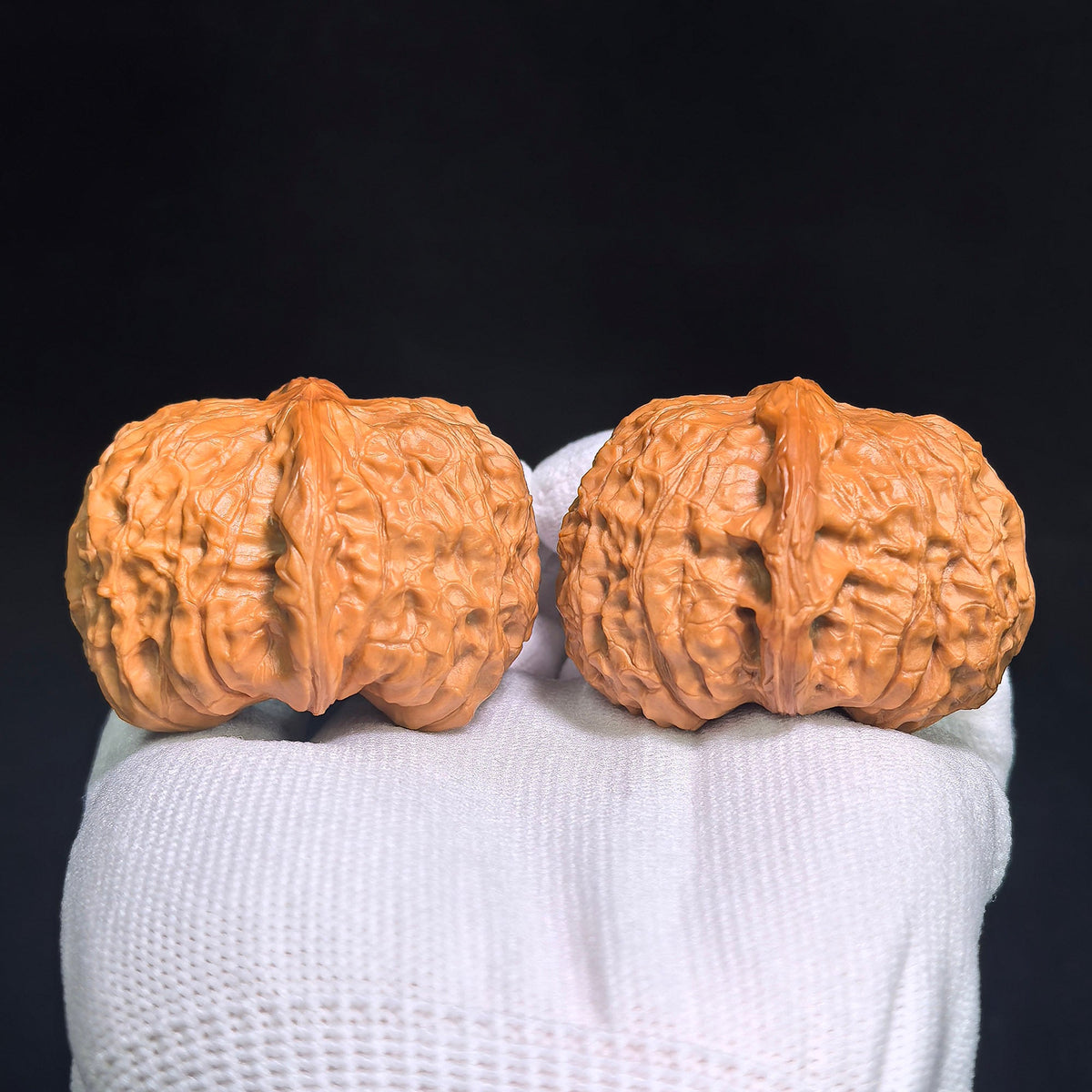 "Pumpkin Dun" Nanguadun NDG-CWB2E Wenwan Walnuts Collector Pair | 46.0mm x 50.0mm | Stock ID: NDG-CWB2E - ThePatinaProject