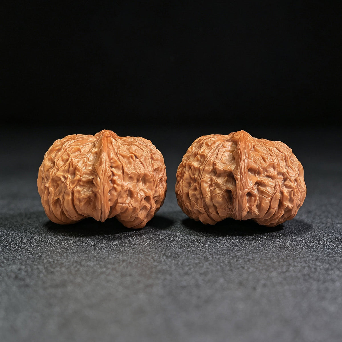 "Pumpkin Dun" Nanguadun NDG-CWB2E Wenwan Walnuts Collector Pair | 46.0mm x 50.0mm | Stock ID: NDG-CWB2E - ThePatinaProject