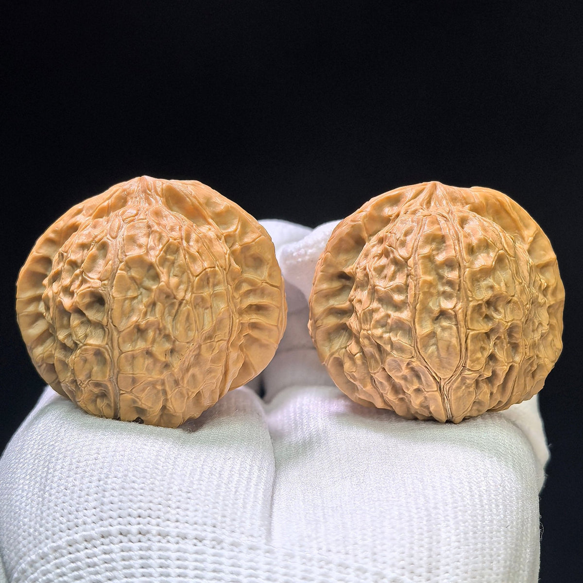 "Pumpkin Dun" Nanguadun NGD-1108 Low-Profile Wenwan Walnuts Pair | 47.0mm x 46.0mm | NGD-1108 - ThePatinaProject