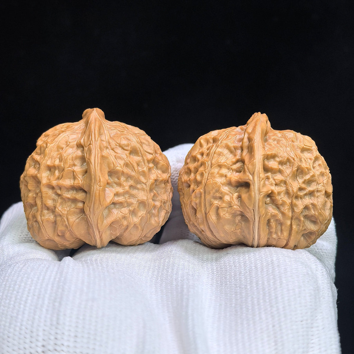 "Pumpkin Dun" Nanguadun NGD-17C7C Low-Profile Wenwan Walnuts Pair | 39.0mm x 43.0mm | NGD-17C7C - ThePatinaProject