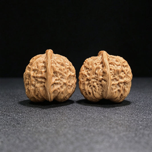 "Pumpkin Dun" Nanguadun NGD-17C7C Low-Profile Wenwan Walnuts Pair | 39.0mm x 43.0mm | NGD-17C7C - ThePatinaProject