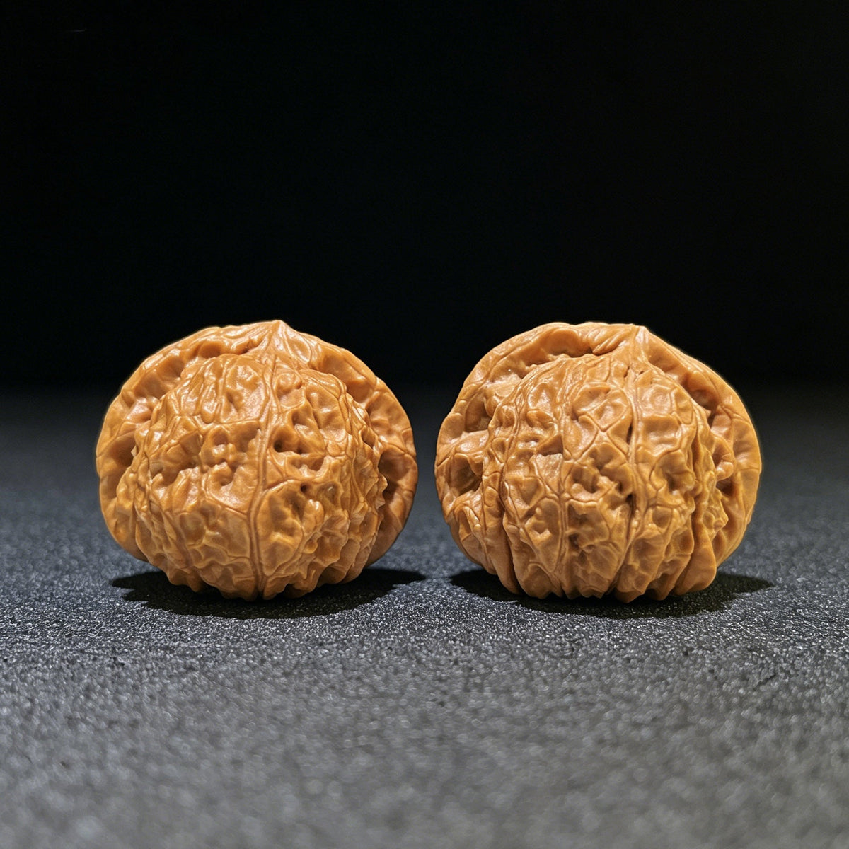 "Pumpkin Mound" Nanguadun Wenwan Walnuts (Pair) | 42.0mm x 40.0mm | Stock ID: NGD-1103 - ThePatinaProject