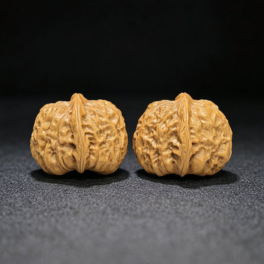 Pumpkin Mound Wenwan Walnut Pair — 38.0mm x 44.0mm | Boutique Grade | NGD-1505C - ThePatinaProject