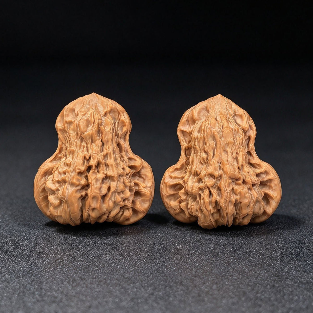 "Qilin Pattern Gourd / Fu Lu Gourds" Heirloom Collection Wenwan Walnuts Pair | 47.0mm x 42.0mm | QLHL-C1C0E - ThePatinaProject