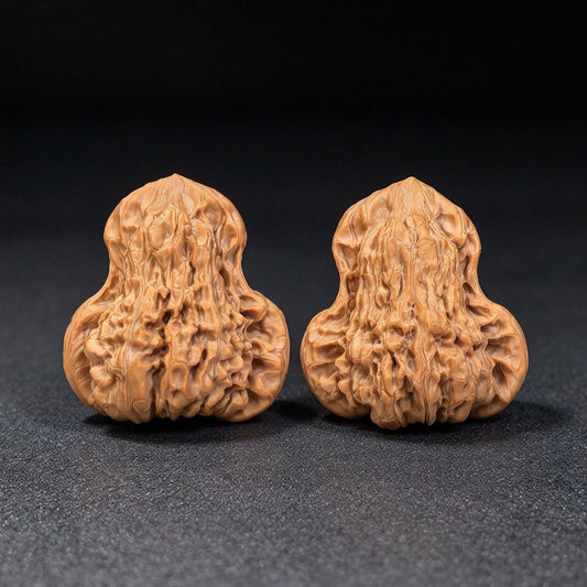 "Qilin Pattern Gourd / Fu Lu Gourds" Heirloom Collection Wenwan Walnuts Pair | 47.0mm x 42.0mm | QLHL-C1C0E - ThePatinaProject
