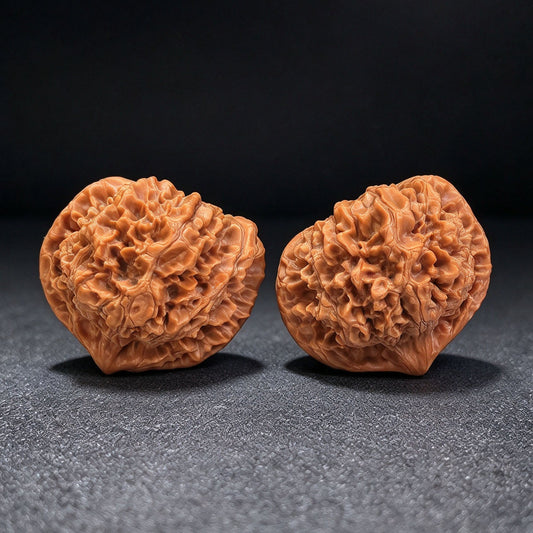 “Qilin Pattern Pantao” Broad-Bodied Wenwan Walnuts Pair | 48.0mm × 46.0mm | QLWPT-CWC1E - ThePatinaProject