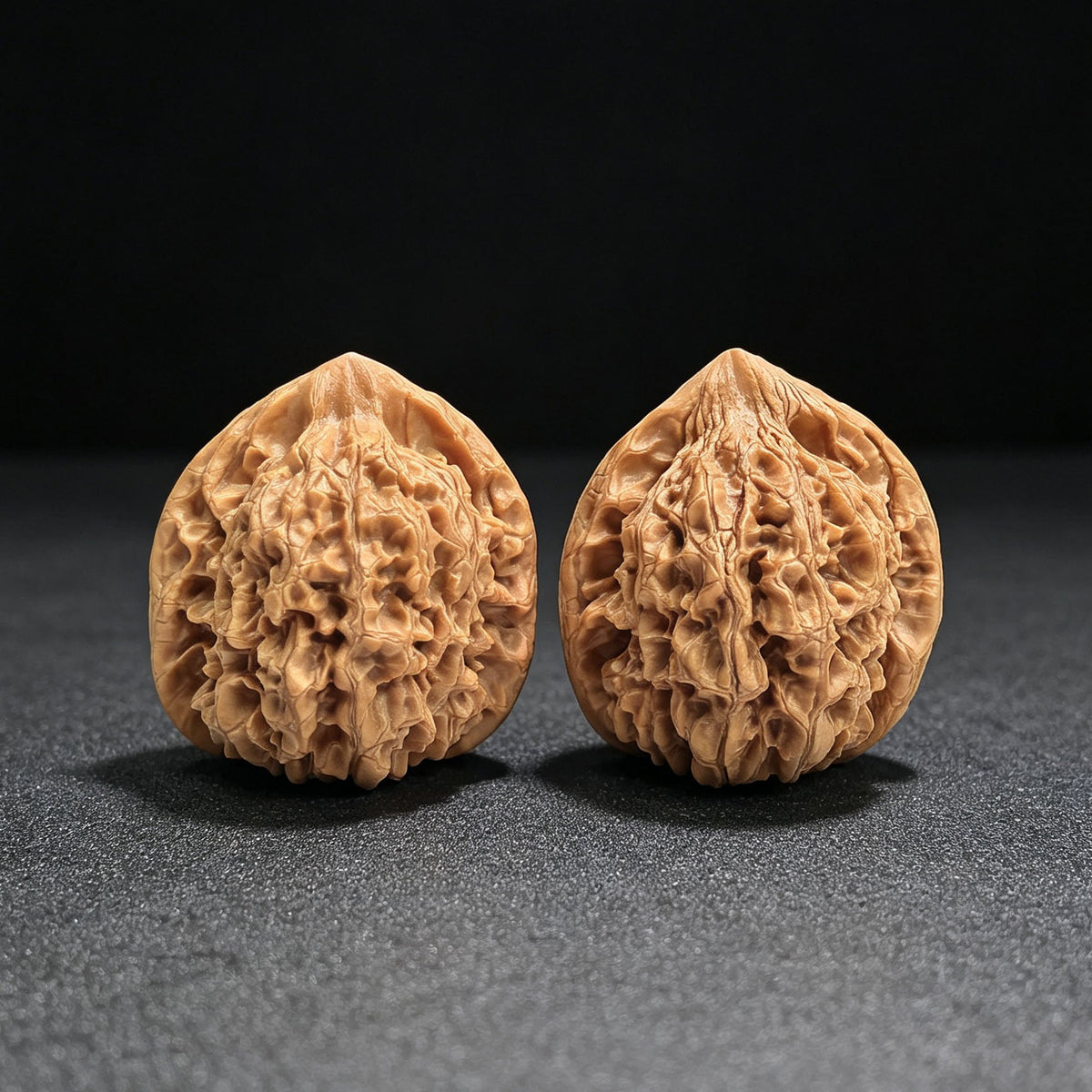 “Qilin Pattern” Qilin Wen Large Deep-Textured Wenwan Walnut Pair | 48.0mm × 44.0mm | QLW-17C9C - ThePatinaProject