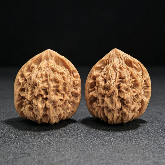 “Qilin Pattern” Qilin Wen Large Deep-Textured Wenwan Walnut Pair | 48.0mm × 44.0mm | QLW-17C9C - ThePatinaProject
