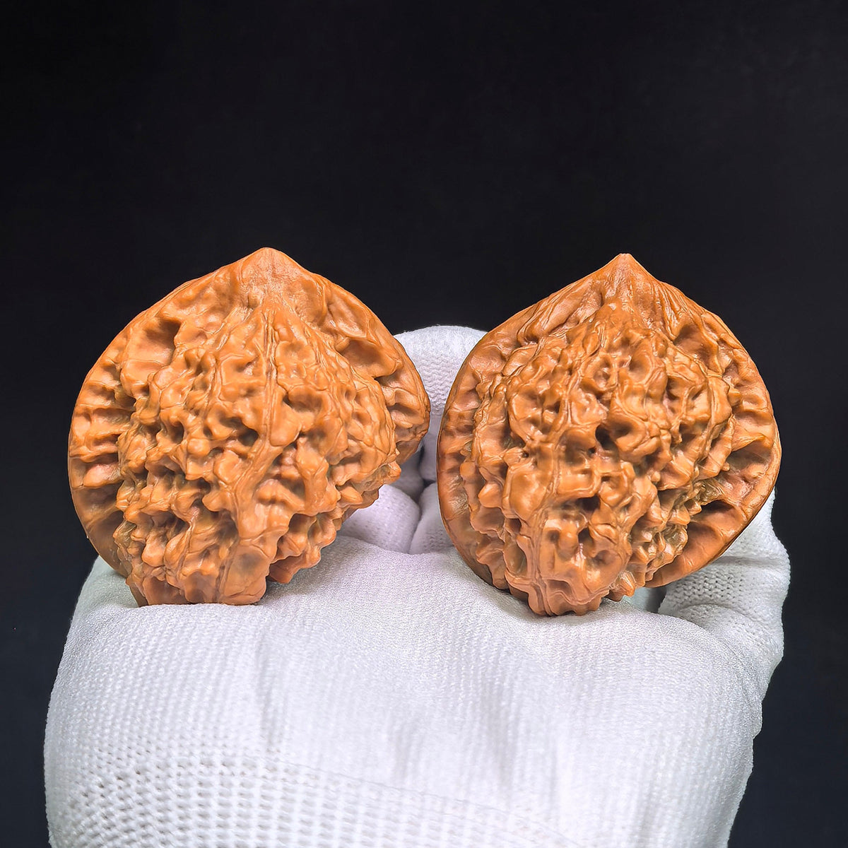 Qilin Pattern Twin-Form Wenwan Walnuts Pair | Large Sculptural Natural Form | 52.0mm × 45.0mm | QLWSBT-CWA6E - ThePatinaProject