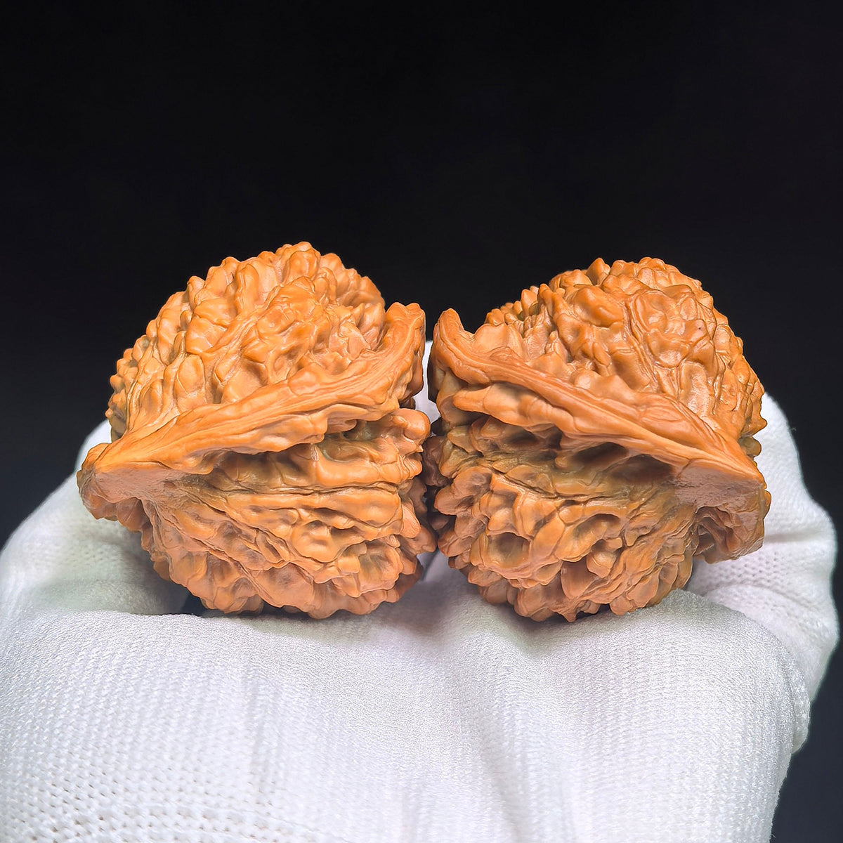 Qilin Pattern Twin-Form Wenwan Walnuts Pair | Large Sculptural Natural Form | 52.0mm × 45.0mm | QLWSBT-CWA6E - ThePatinaProject