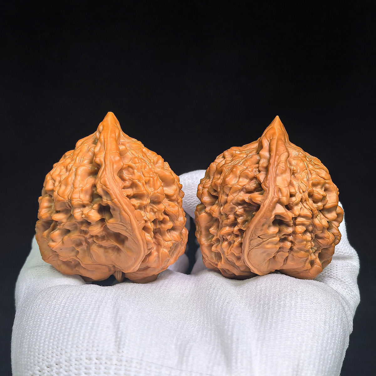 Qilin Pattern Twin-Form Wenwan Walnuts Pair | Large Sculptural Natural Form | 52.0mm × 45.0mm | QLWSBT-CWA6E - ThePatinaProject