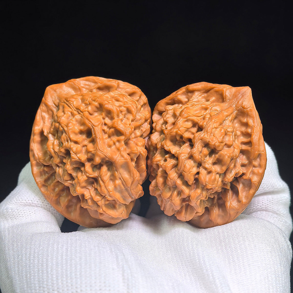 Qilin Pattern Twin-Form Wenwan Walnuts Pair | Large Sculptural Natural Form | 52.0mm × 45.0mm | QLWSBT-CWA6E - ThePatinaProject