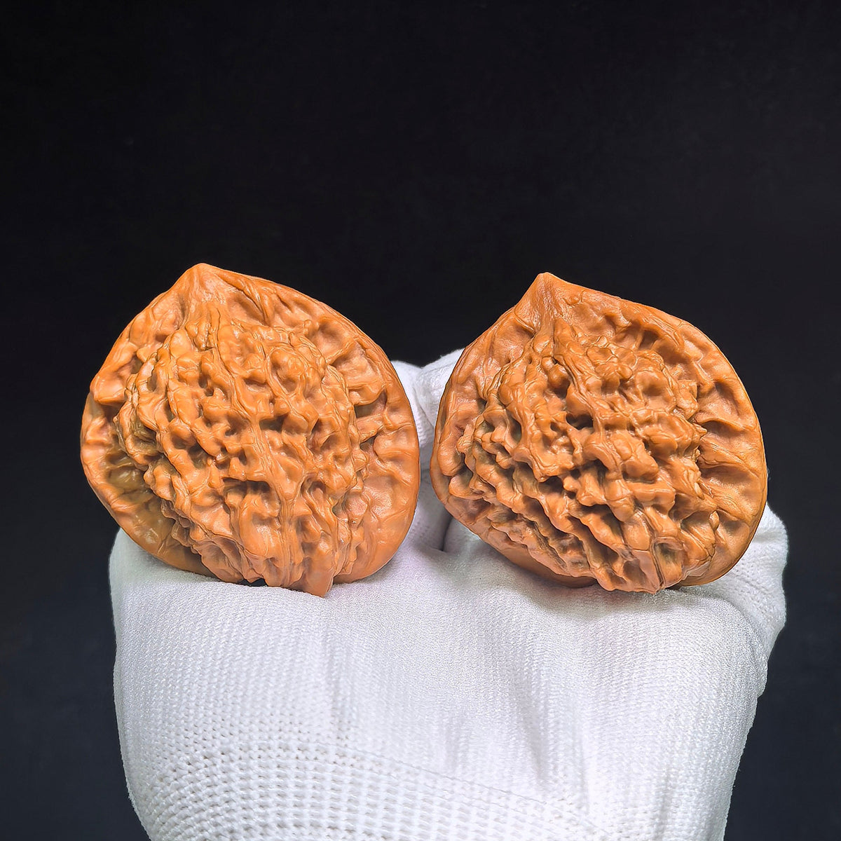 Qilin Pattern Twin-Form Wenwan Walnuts Pair | Large Sculptural Natural Form | 52.0mm × 45.0mm | QLWSBT-CWA6E - ThePatinaProject