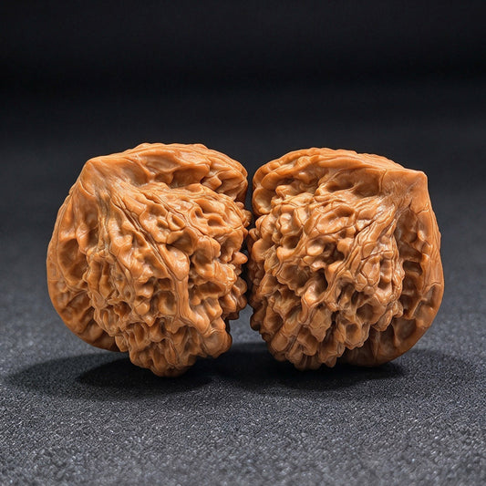 Qilin Pattern Twin-Form Wenwan Walnuts Pair | Large Sculptural Natural Form | 52.0mm × 45.0mm | QLWSBT-CWA6E - ThePatinaProject