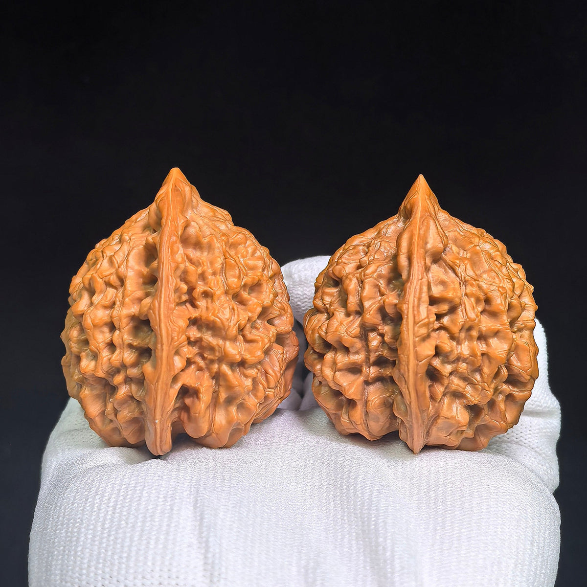 Qilin Pattern Twin-Form Wenwan Walnuts Pair | Large Sculptural Natural Form | 52.0mm × 45.0mm | QLWSBT-CWA6E - ThePatinaProject