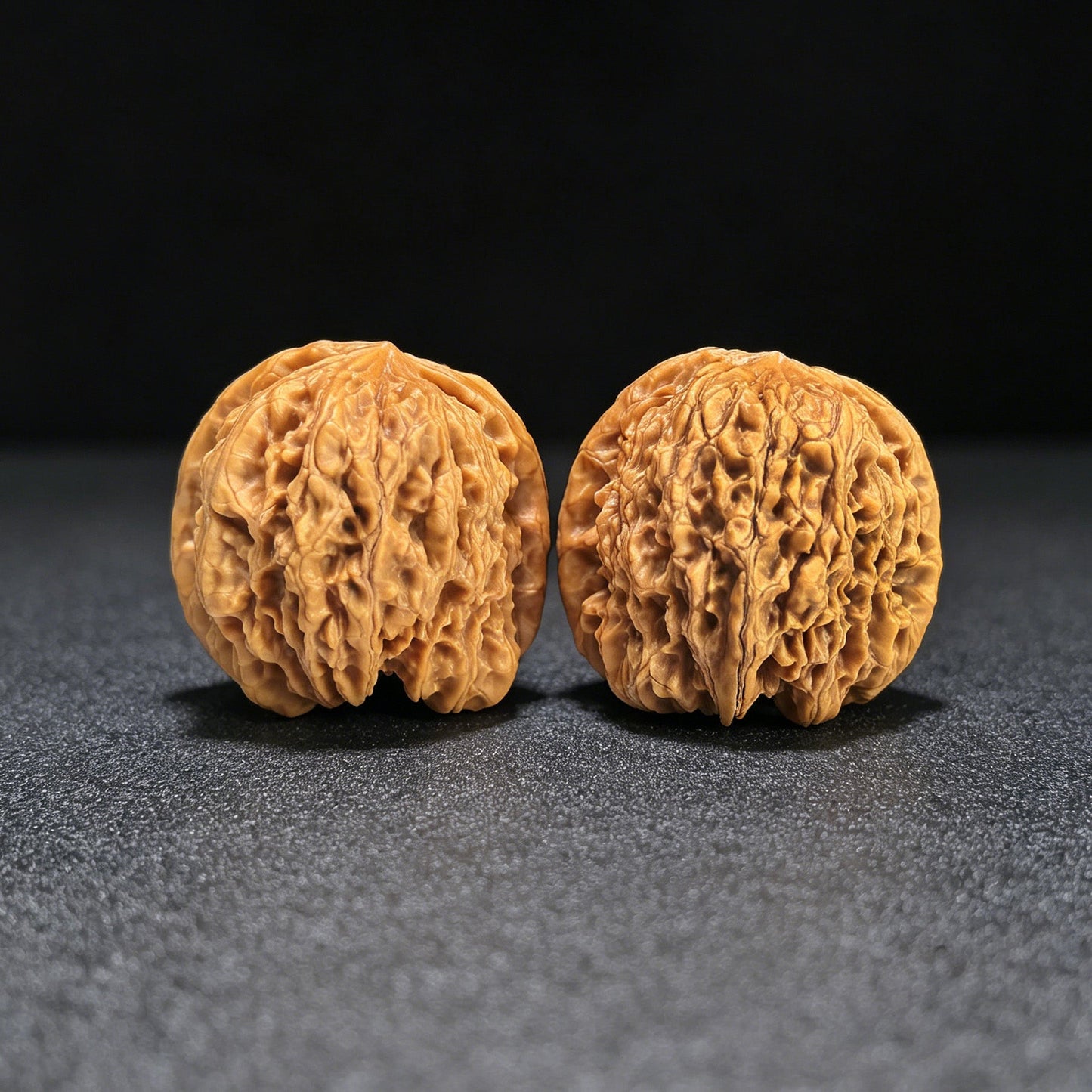 "Rain Flower Pebble" Yuhuashi Classic Low-Profile Wenwan Walnuts Pair | 36.0mm x 33.0mm | YHS-1402 - ThePatinaProject