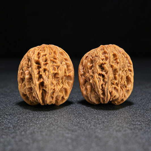 "Rain Flower Stone" Yuhuashi Wenwan Walnuts Pair | 35.0mm x 34.0mm | YHS-1401 - ThePatinaProject