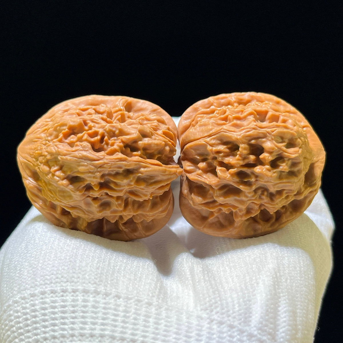 Red Cross Lion Head (Hong Shi Zi) Wenwan Walnuts | 37.0mm x 39.0mm | HSZ-1102 - ThePatinaProject