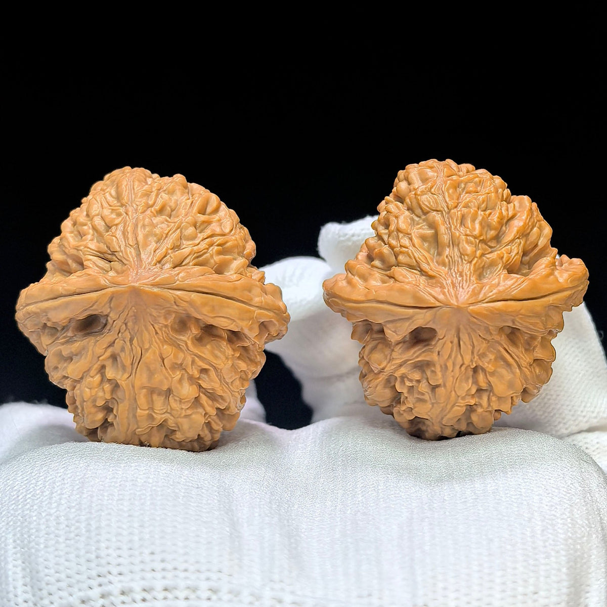 "Red Koi" Hongjinli Low-Profile Wenwan Walnuts Pair | 37.0mm x 40.0mm | HJL-1502C - ThePatinaProject