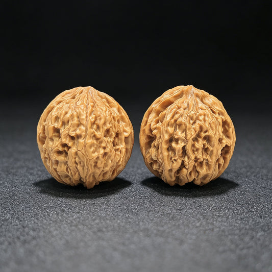 "Red Koi" Hongjinli Low-Profile Wenwan Walnuts Pair | 38.0mm x 39.0mm | HJL-1501C - ThePatinaProject