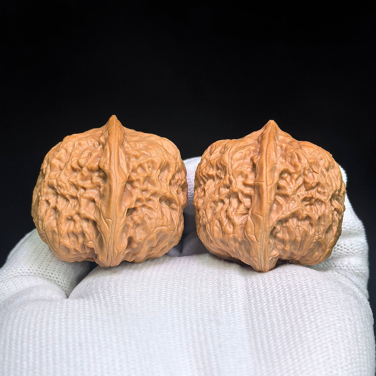 "Red Seal / Hong Fang Yin" Heirloom Collection Wenwan Walnuts Pair | 36.0mm x 40.0mm | HFY-801 - ThePatinaProject