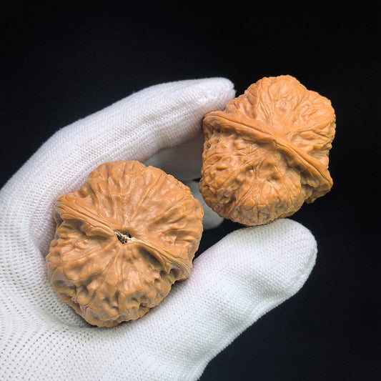 "Red Seal / Hong Fang Yin" Heirloom Collection Wenwan Walnuts Pair | 36.0mm x 40.0mm | HFY-801 - ThePatinaProject