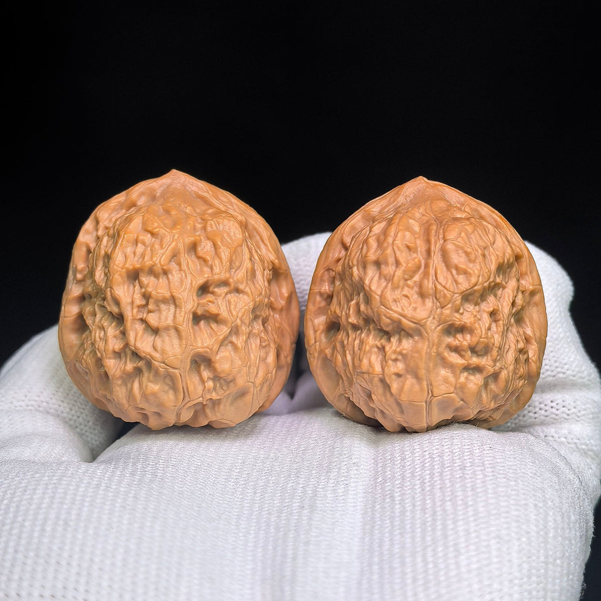 "Red Seal / Hong Fang Yin" Heirloom Collection Wenwan Walnuts Pair | 36.0mm x 40.0mm | HFY-801 - ThePatinaProject