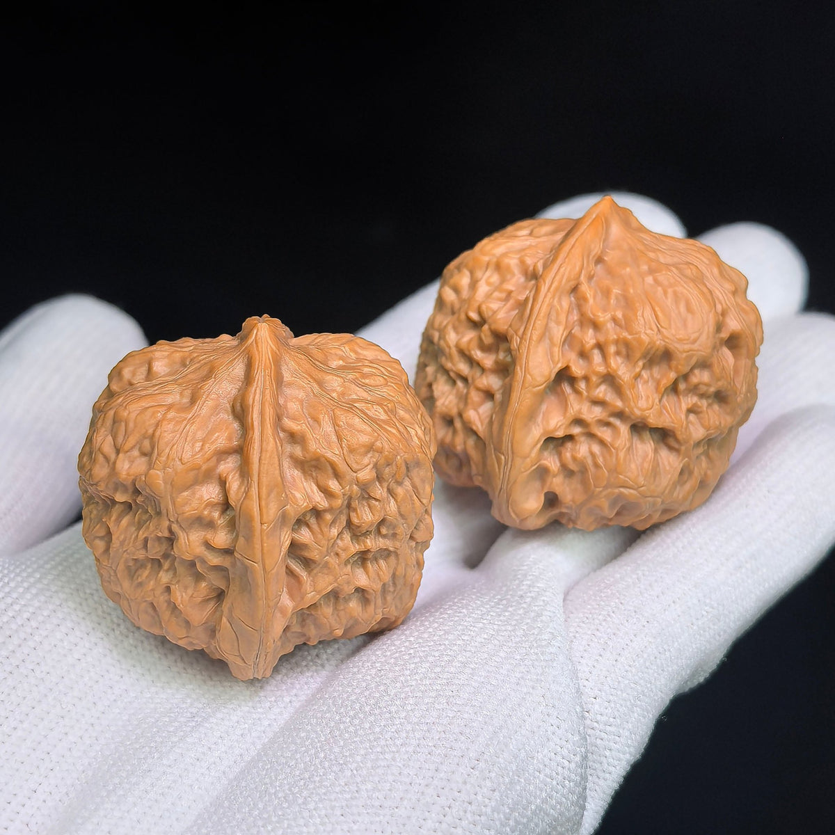"Red Seal / Hong Fang Yin" Heirloom Collection Wenwan Walnuts Pair | 36.0mm x 40.0mm | HFY-801 - ThePatinaProject