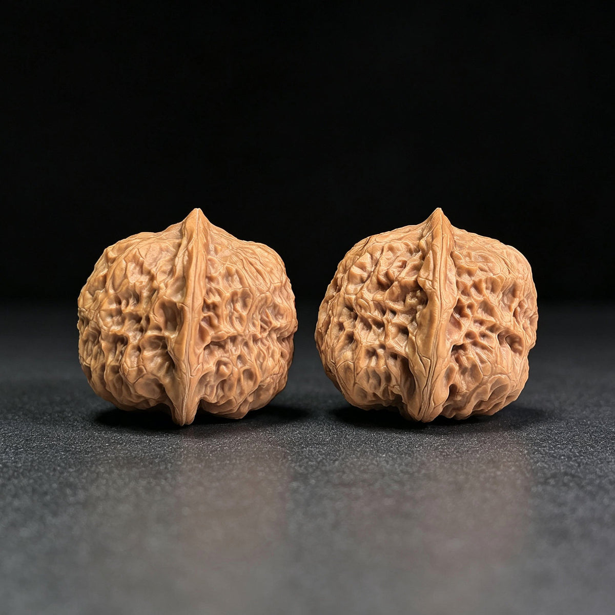 "Red Seal / Hong Fang Yin" Heirloom Collection Wenwan Walnuts Pair | 36.0mm x 40.0mm | HFY-801 - ThePatinaProject