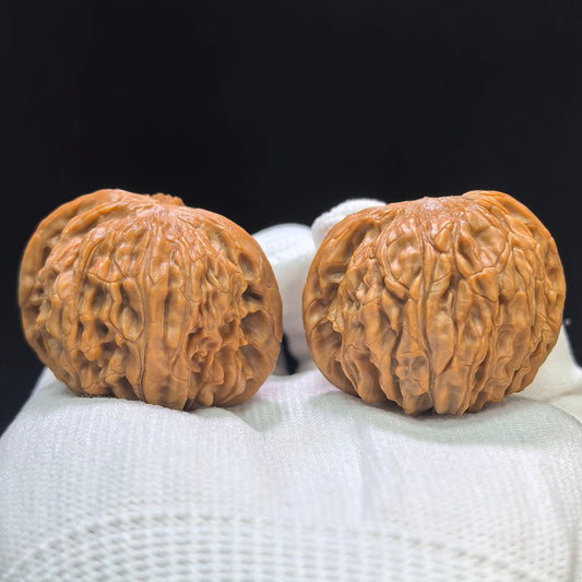 "Red Shell Millstone / Hong Ke Mo Pan" Heirloom Collection Wenwan Walnuts Pair | 39.0mm x 36.0mm | MP-1608 - ThePatinaProject