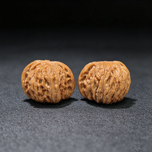"Red Shell Millstone / Hong Ke Mo Pan" Heirloom Collection Wenwan Walnuts Pair | 39.0mm x 36.0mm | MP-1608 - ThePatinaProject