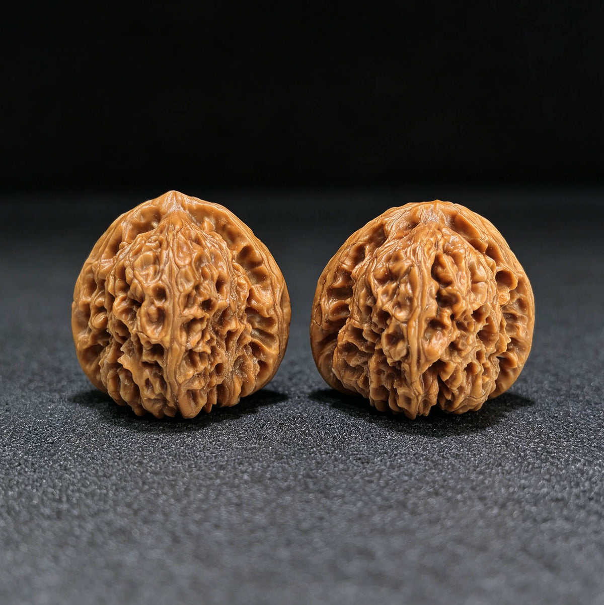 “Red-Shell Triangular Nanjiang Stone” Wenwan Walnut Pair | 37.0mm × 38.0mm | NJS-1410 - ThePatinaProject