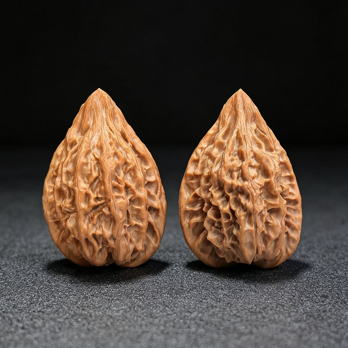 "Red Tasseled Spear" Hongyingqiang HJQ-CWA1E Wenwan Walnuts Pair | 41.0mm x 38.0mm | HJQ-CWA1E - ThePatinaProject