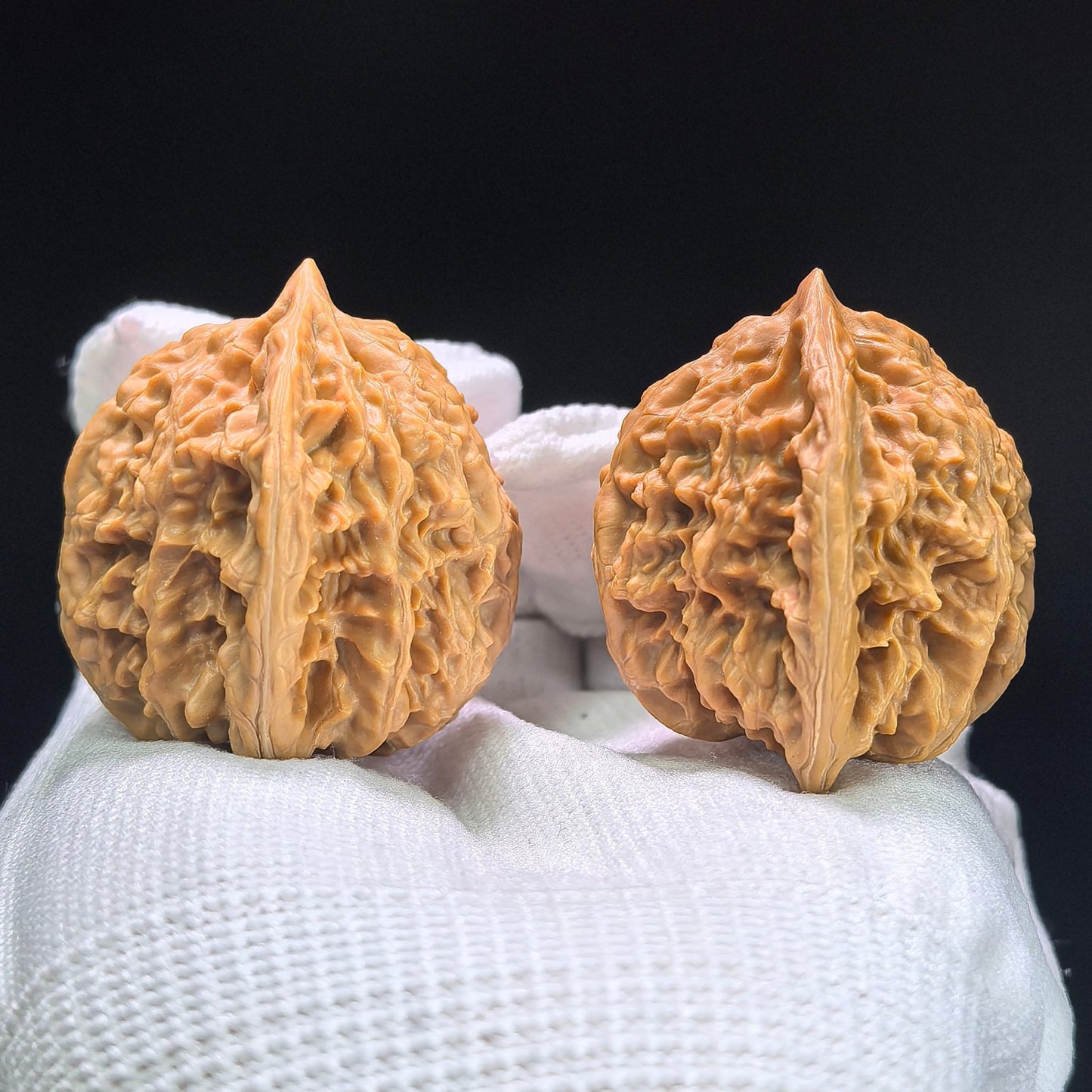 "Rosy Cloud Ridge" Xiayunling Classic Heritage Low-Profile Wenwan Walnuts Pair | 40.0mm x 37.0mm | XYL-1403 - ThePatinaProject