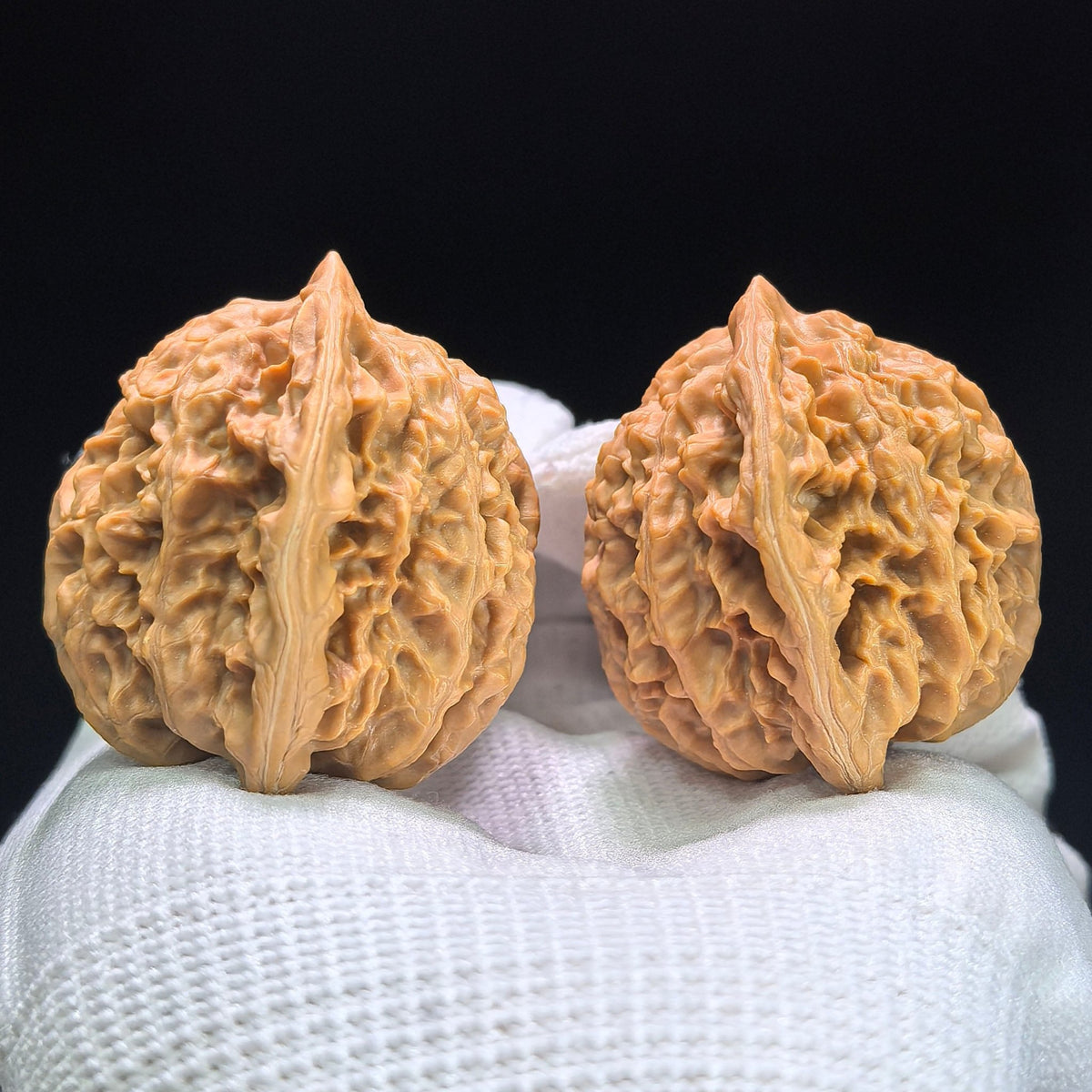 "Rosy Cloud Ridge" Xiayunling Classic Heritage Low-Profile Wenwan Walnuts Pair | 40.0mm x 37.0mm | XYL-1403 - ThePatinaProject