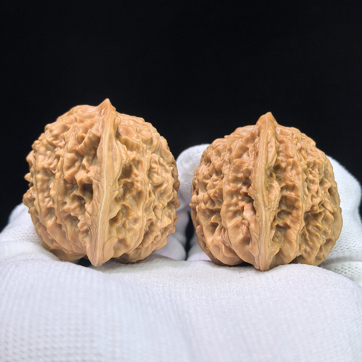 "Rosy Cloud Ridge" Xiayunling Low-Profile Wenwan Walnuts Pair | 39.0mm x 38.0mm | XYL-1105 - ThePatinaProject