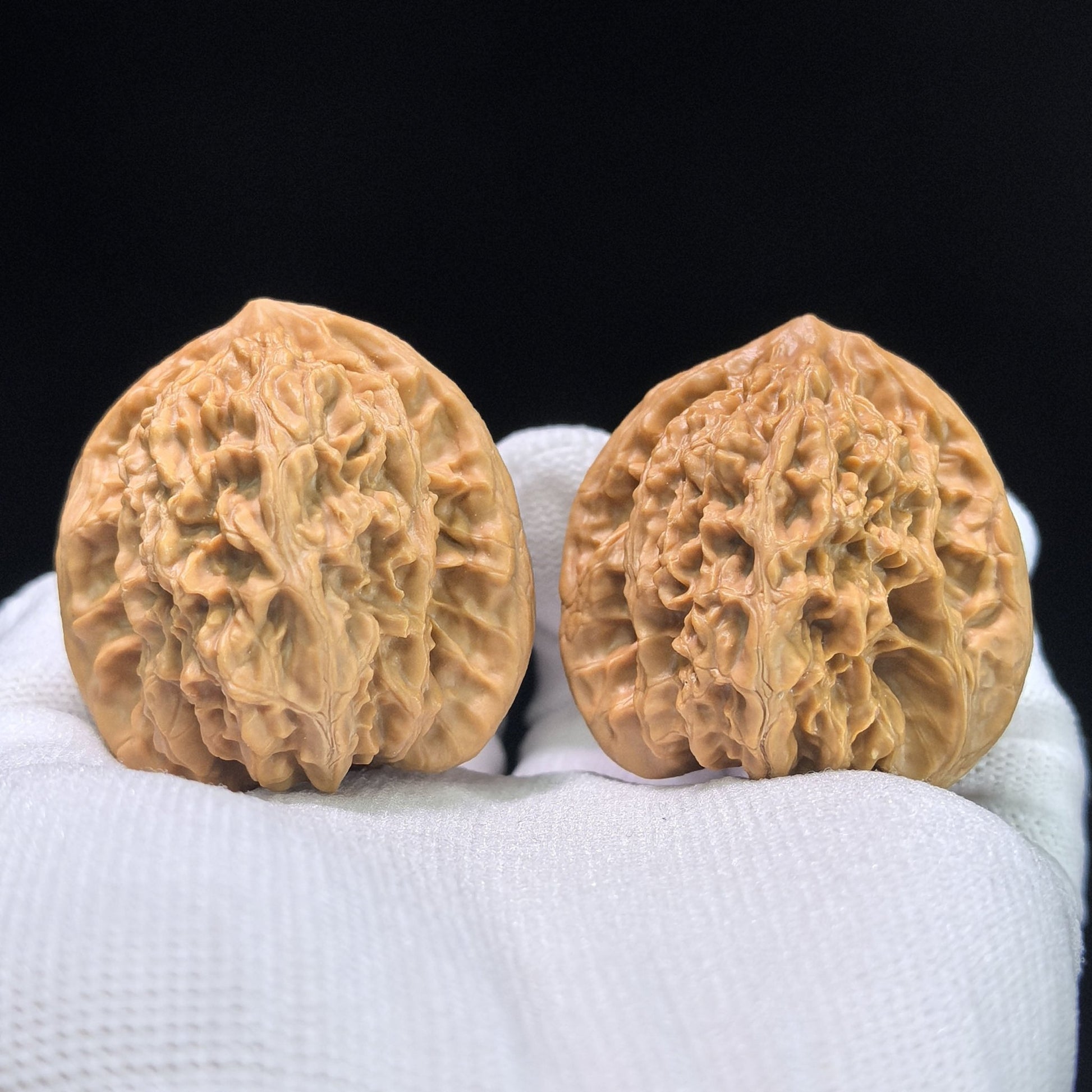 "Rosy Cloud Ridge" Xiayunling Low-Profile Wenwan Walnuts Pair | 39.0mm x 38.0mm | XYL-1105 - ThePatinaProject