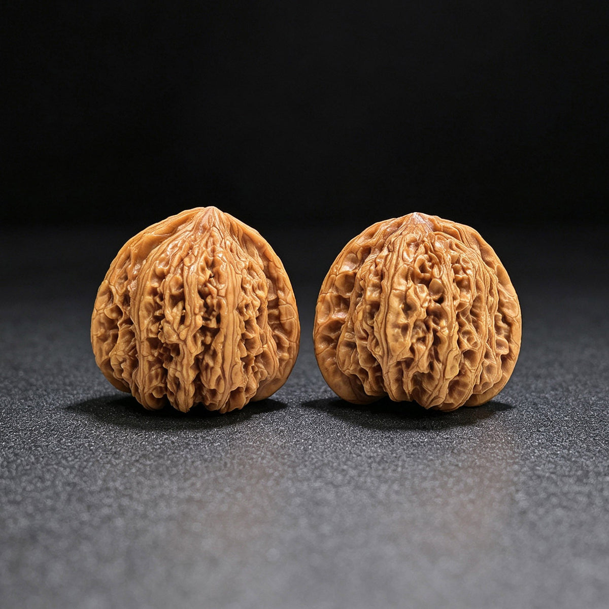 “Ruby” Hongbaoshi Deep-Textured Wenwan Walnut Pair | 39.0mm × 35.0mm | HBS-17D6 - ThePatinaProject