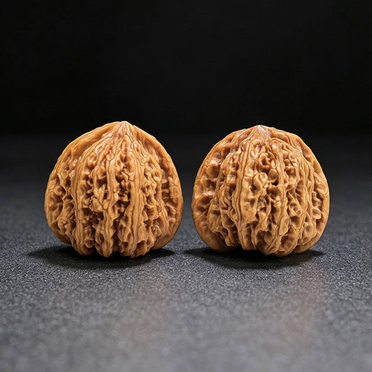 “Ruby” Hongbaoshi Deep-Textured Wenwan Walnut Pair | 39.0mm × 35.0mm | HBS-17D6 - ThePatinaProject