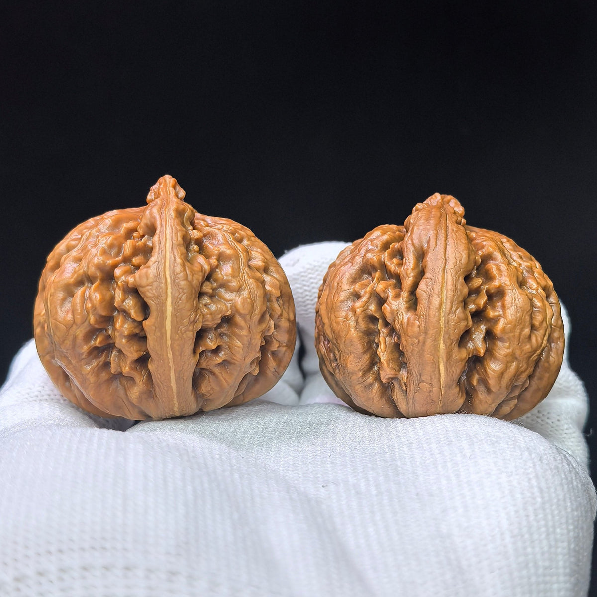 Rugged High-Ridged “T-Rex” Wenwan Walnut Pair — 38.0mm x 40.0mm | BWL-1101 - ThePatinaProject
