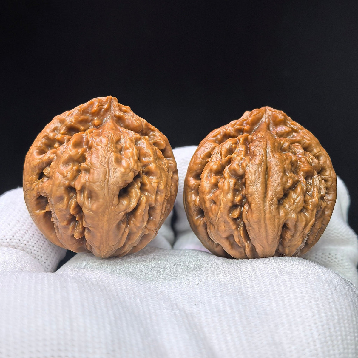Rugged High-Ridged “T-Rex” Wenwan Walnut Pair — 38.0mm x 40.0mm | BWL-1101 - ThePatinaProject