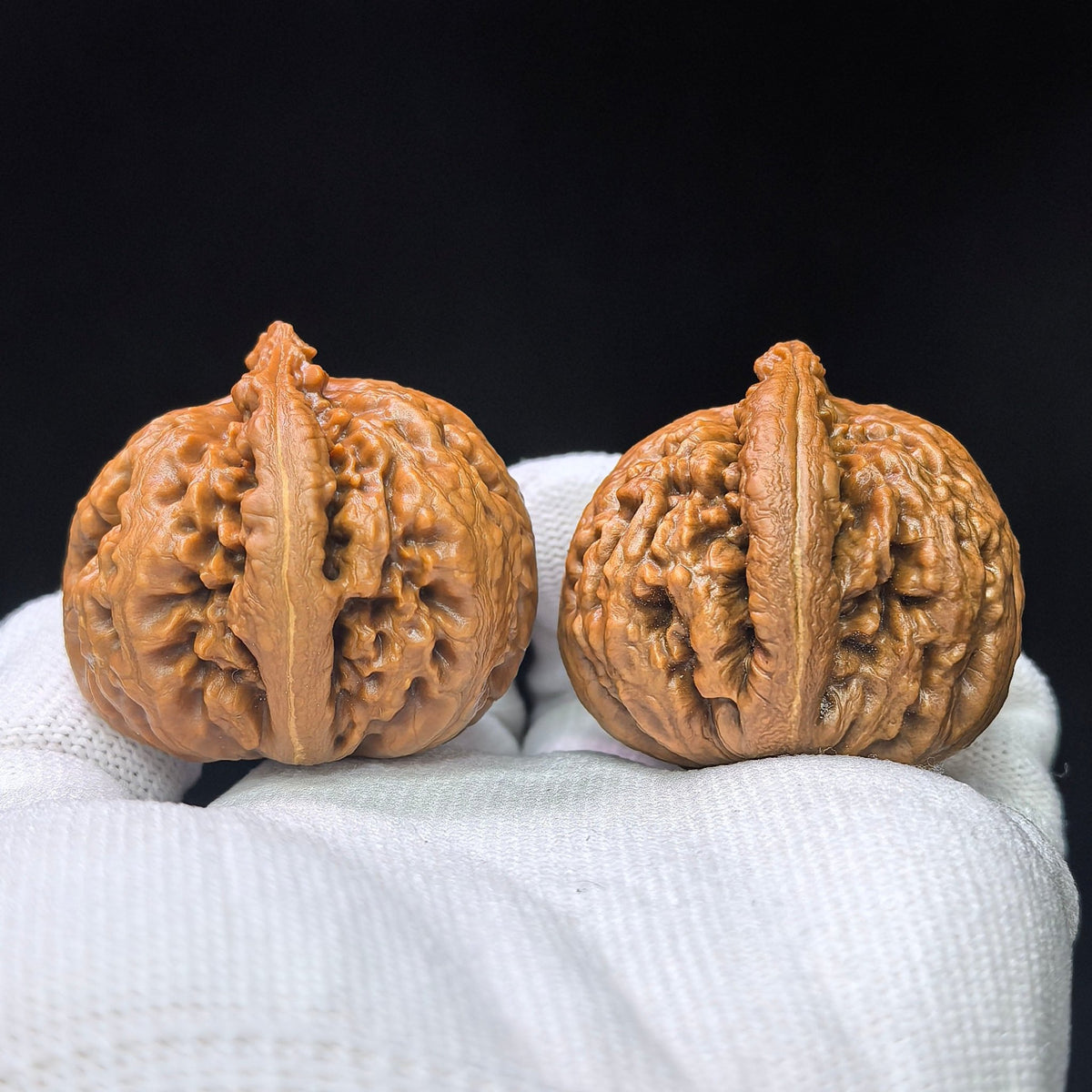 Rugged High-Ridged “T-Rex” Wenwan Walnut Pair — 38.0mm x 40.0mm | BWL-1101 - ThePatinaProject