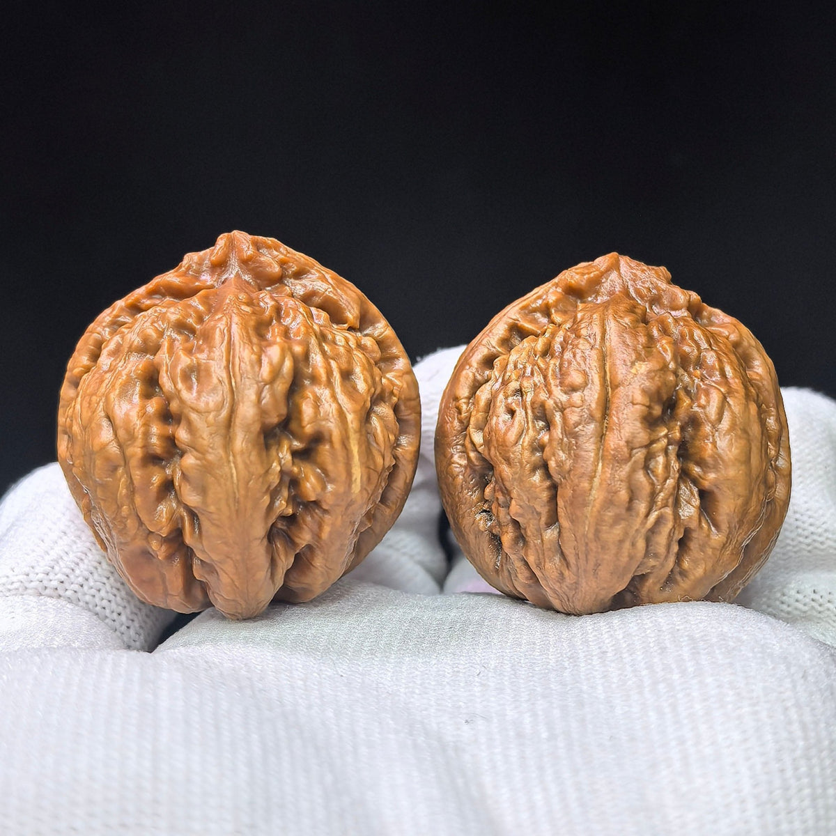 Rugged High-Ridged “T-Rex” Wenwan Walnut Pair — 38.0mm x 40.0mm | BWL-1101 - ThePatinaProject