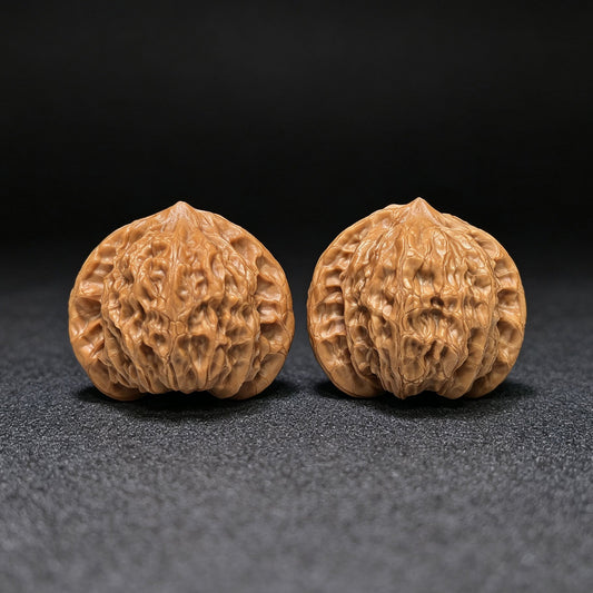 "Shaanxi Official Hat" Shaanxi Guanmao Wenwan Walnuts Pair | 43.0mm x 35.0mm | SXGM-01SY - ThePatinaProject
