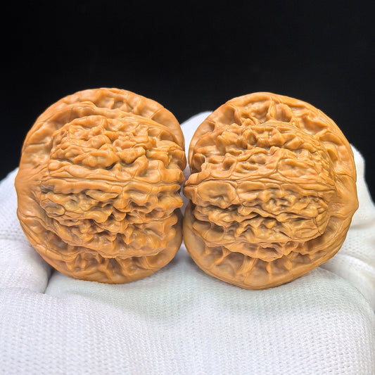 "Shuiquangou Prince Hat" Shuiquangou Gongzimao Wenwan Walnuts Pair | 42.0mm x 37.0mm | SQGGZM-01SY - ThePatinaProject