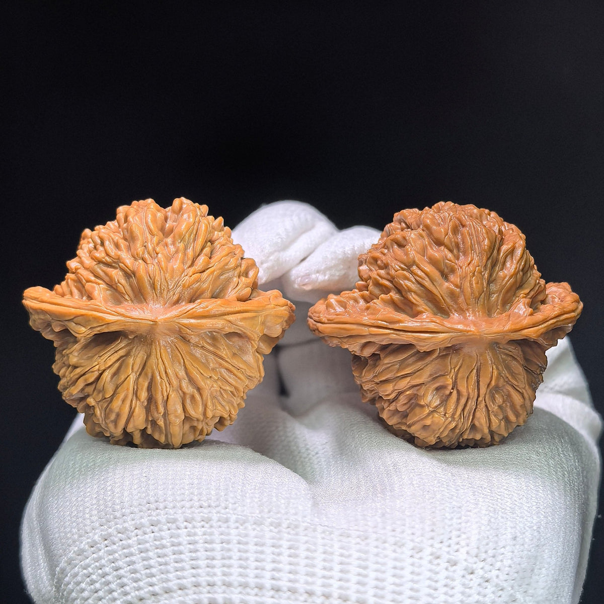 "Sizhelou Lion Head / Si Zhe Lou" Heirloom Collection Wenwan Walnuts Pair | 40.0mm x 38.0mm | SZL-1407 - ThePatinaProject