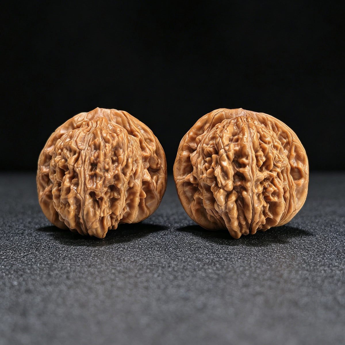 "Sizhelou Lion Head / Si Zhe Lou" Heirloom Collection Wenwan Walnuts Pair | 40.0mm x 38.0mm | SZL-1407 - ThePatinaProject